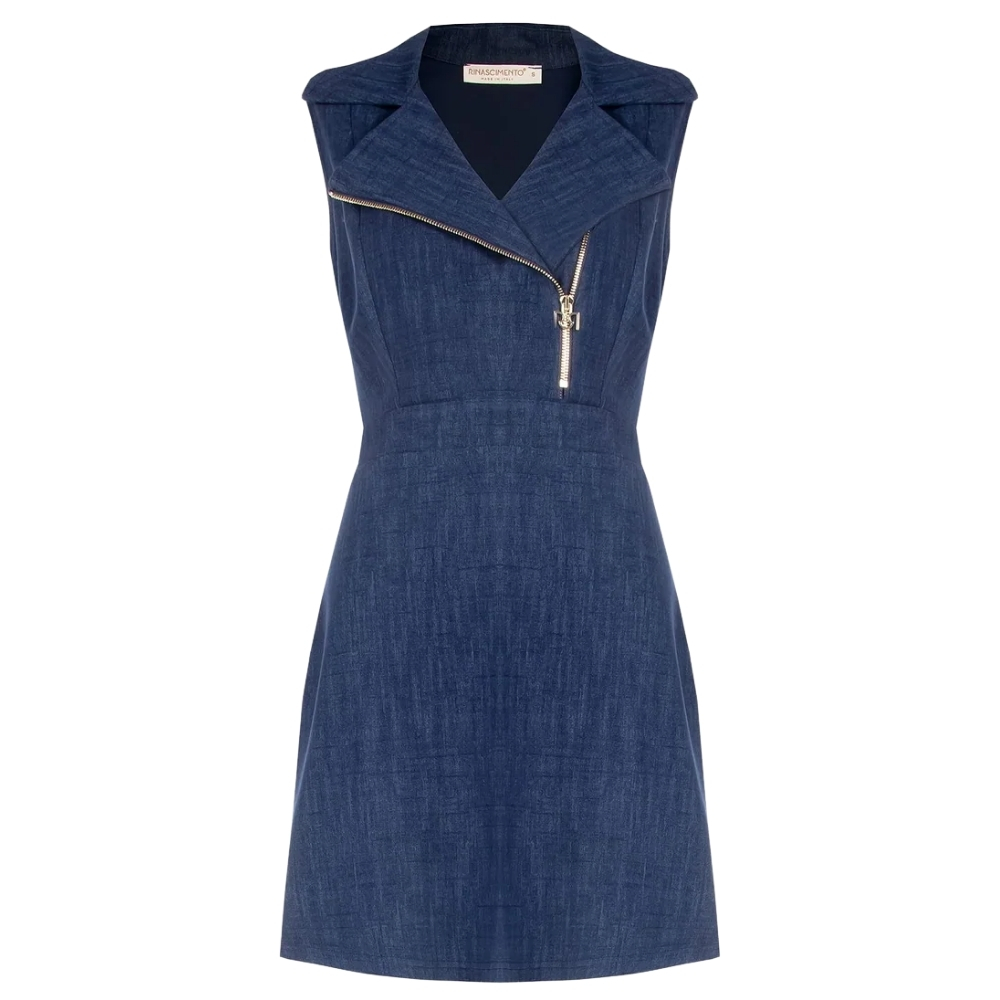 Abito Rinascimento smanicato in punto milano effetto denim