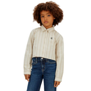 Camicia Calvin Klein a righe corta dal taglio squadrato