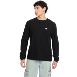 T-Shirt Guess manica lunga mini logo triangolo waffle