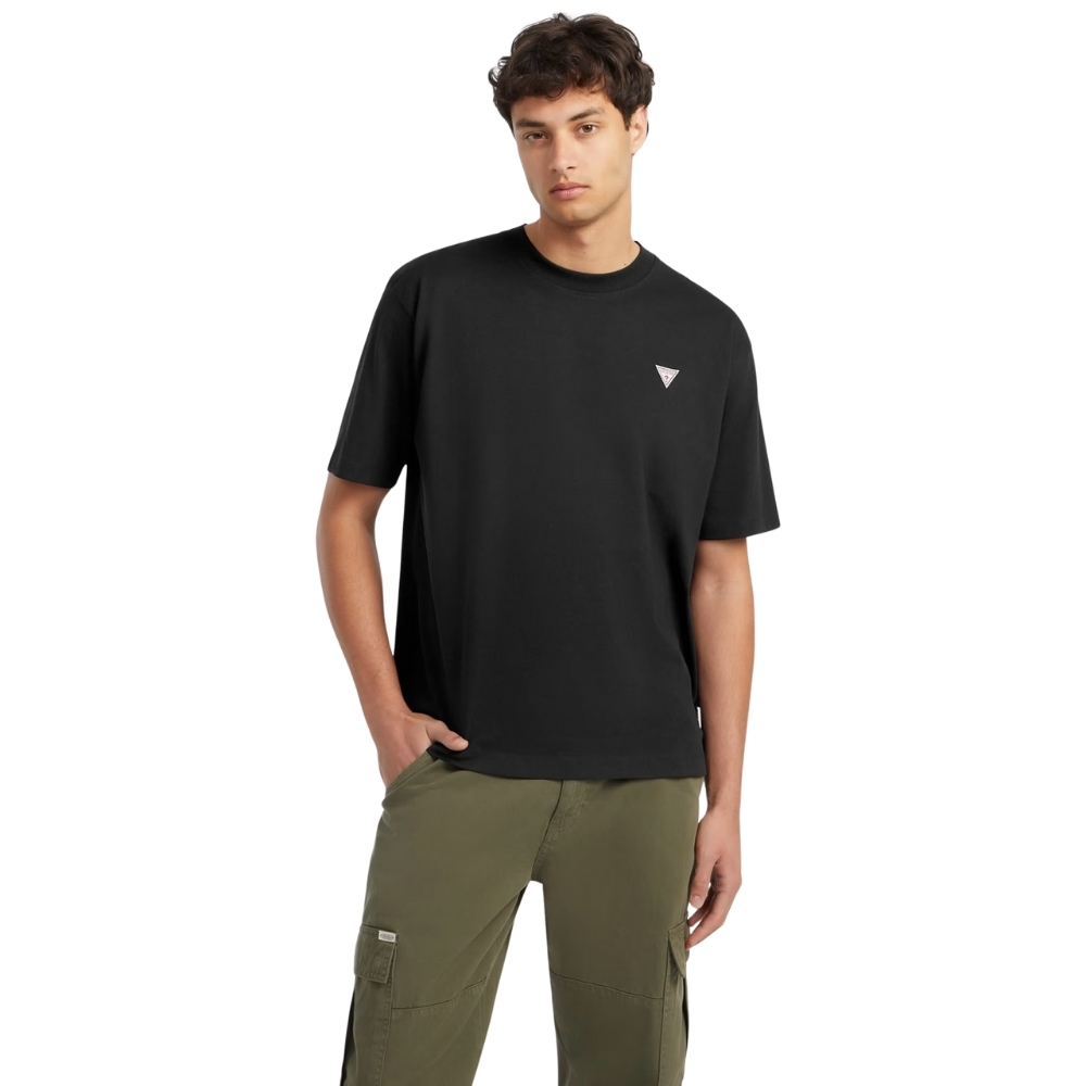 T-Shirt Guess oversize con patch mini