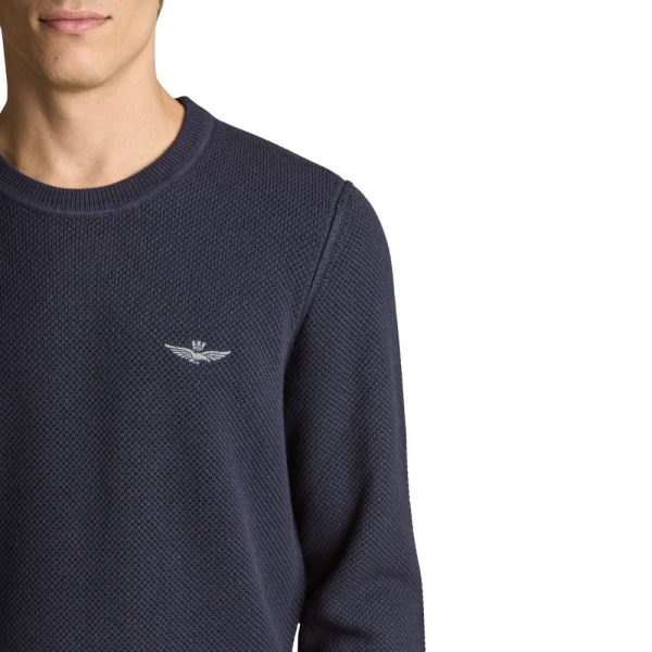 Maglione Aeronautica Militare girocollo misto lana punto riso