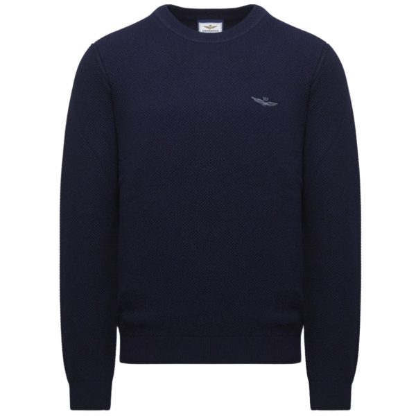 Maglione Aeronautica Militare girocollo misto lana punto riso