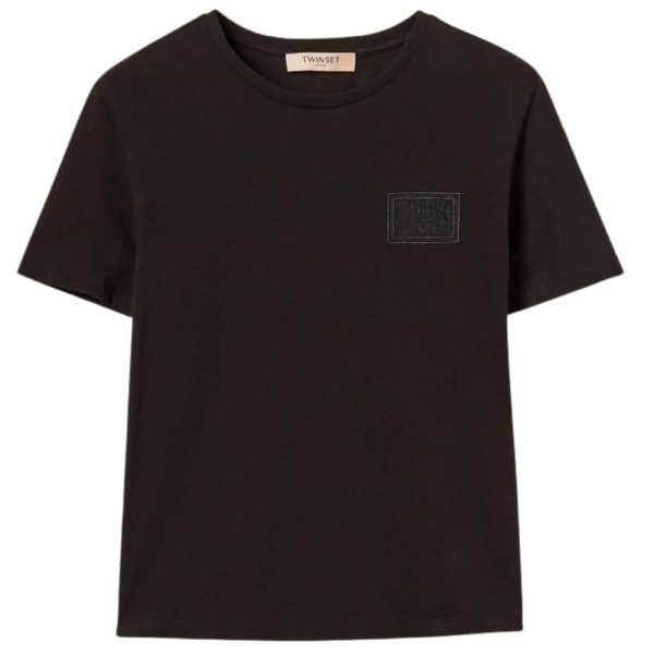 T-Shirt Twinset con rigamo e logo