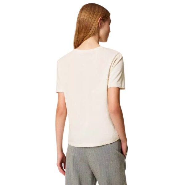 T-Shirt Twinset con rigamo e logo