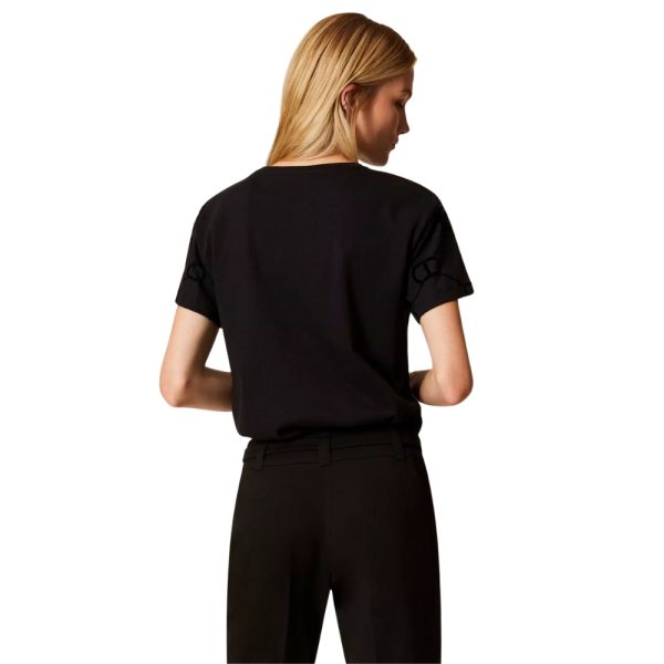 T-Shirt Twinset con stampa flock Oval T