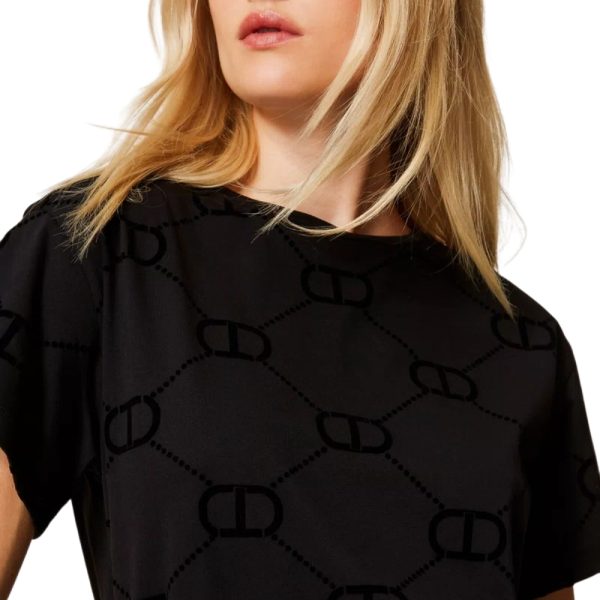 T-Shirt Twinset con stampa flock Oval T
