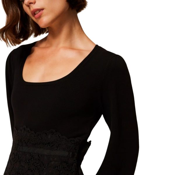 Abito Twinset in maglia e pizzo