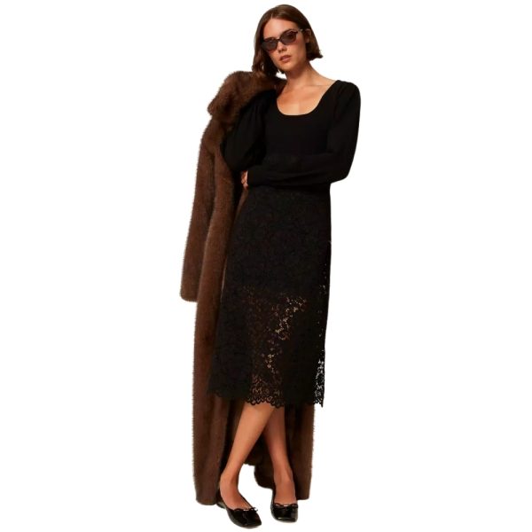 Abito Twinset in maglia e pizzo