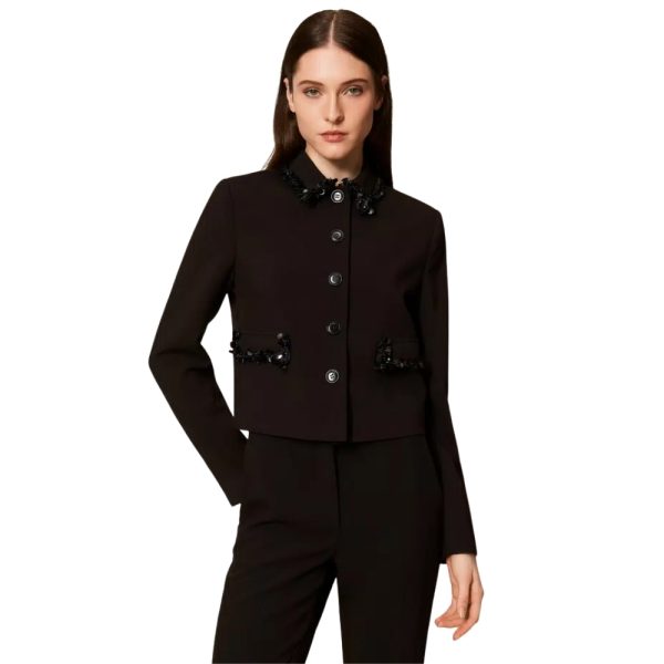 Giacca Twinset in crêpe con ricami