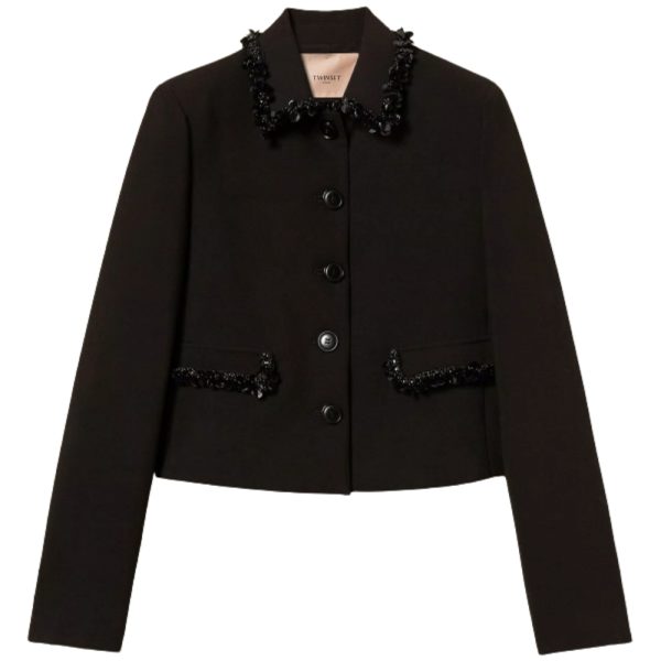 Giacca Twinset in crêpe con ricami