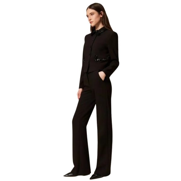 Pantaloni Twinset a palazzo in crêpe