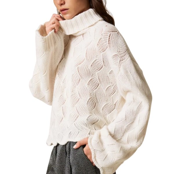 Maglia Dolcevita Twinset in misto lana con smerli