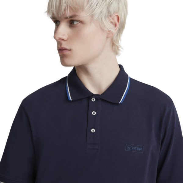 Polo Ciesse Piumini jersey stretch bianca con logo in tono