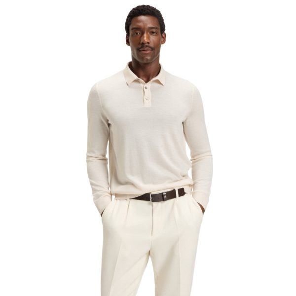 Polo Hugo Boss regular fit in maglia di lana vergine