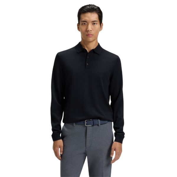 Polo Hugo Boss regular fit in maglia di lana vergine