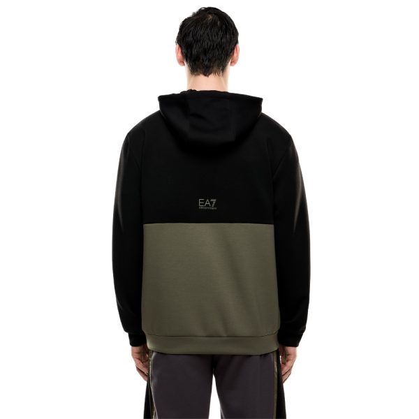 Felpa EA7 con cappuccio in nylon e misto viscosa