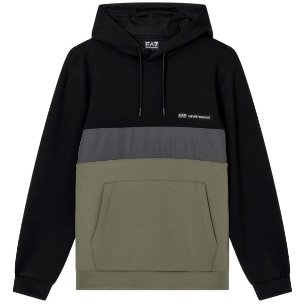 Felpa EA7 con cappuccio in nylon e misto viscosa