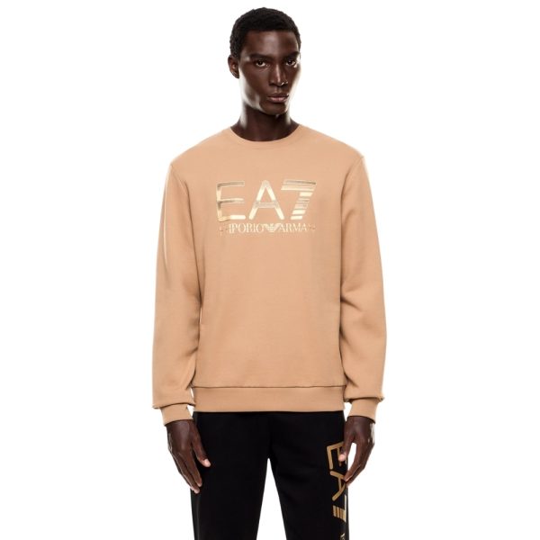 Felpa EA7 in cotone con maxi logo