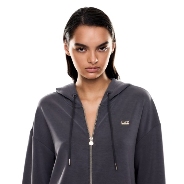 Felpa EA7 con cappuccio in misto modal stretch