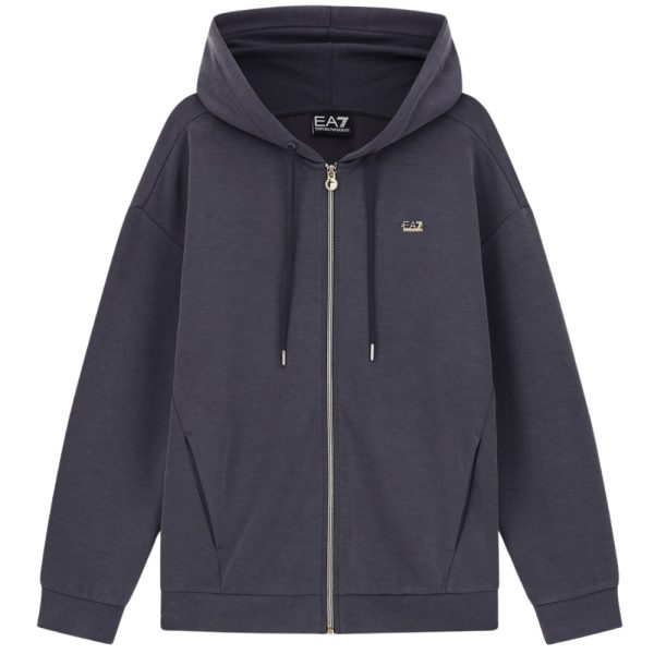 Felpa EA7 con cappuccio in misto modal stretch