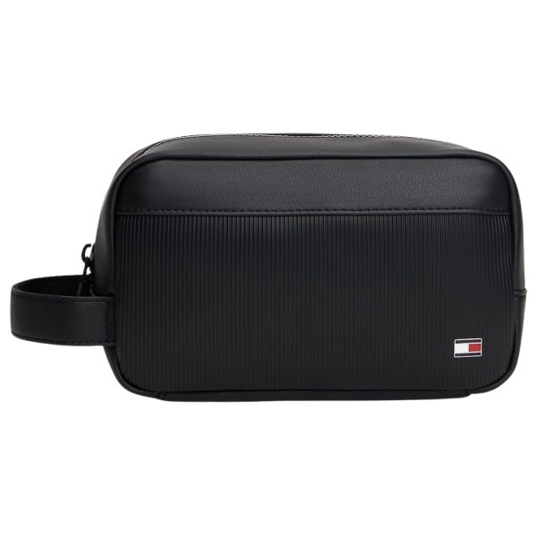 Pochette Tommy Hilfiger con finitura a coste e logo
