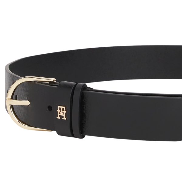 Cintura Tommy Hilfiger essential in pelle con fibbia ovale