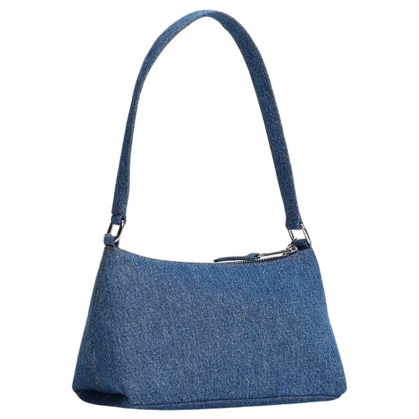 Borsa Tommy Jeans in denim con catenella e logo ricamato