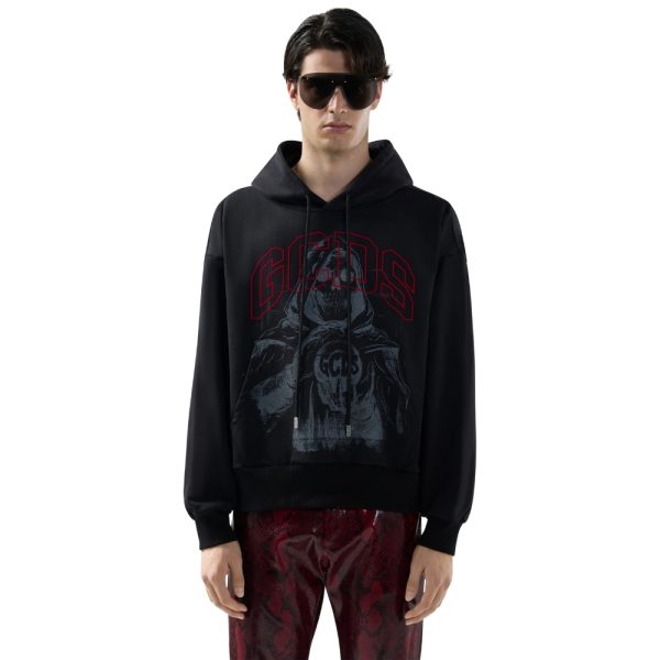Felpa GCDS con cappuccio stampa gotica