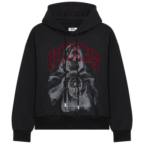Felpa GCDS con cappuccio stampa gotica