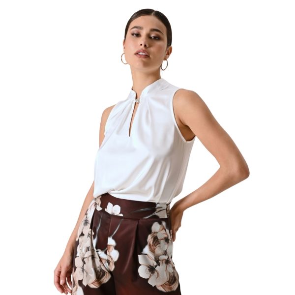 Blusa Rinascimento con collo alla coreana