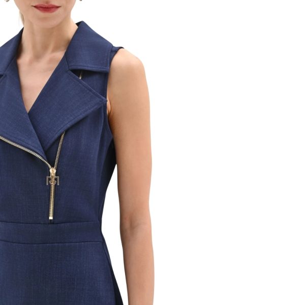 Abito Rinascimento smanicato in punto milano effetto denim