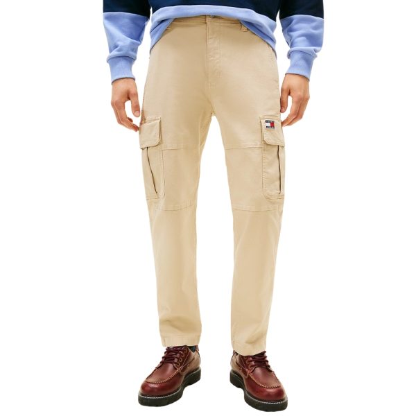 Pantaloni Tommy Jeans cargo Sonny affusolati in tela