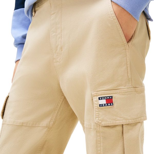Pantaloni Tommy Jeans cargo Sonny affusolati in tela