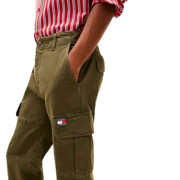 Pantaloni Tommy Jeans cargo Sonny affusolati in tela