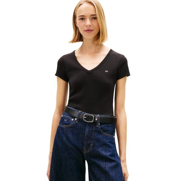T-Shirt Tommy Jeans Essential slim fit con scollatura a V