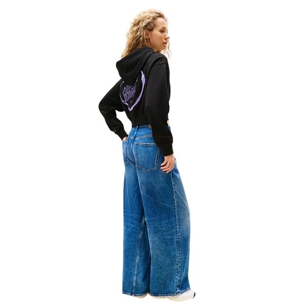 Felpa Tommy Jeans crop relaxed fit con grafica