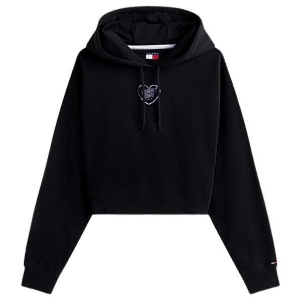 Felpa Tommy Jeans crop relaxed fit con grafica