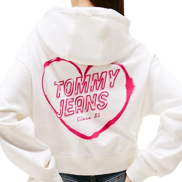Felpa Tommy Jeans crop relaxed fit con grafica