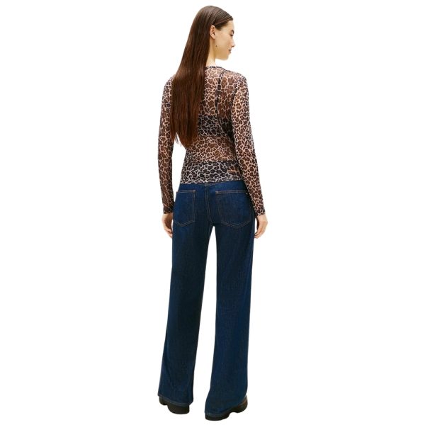 T-Shirt Tommy Jeans a rete con stampa leopardata