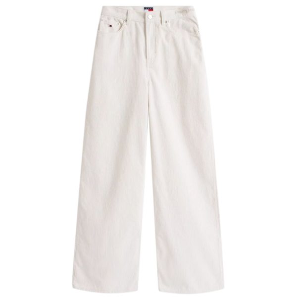 Pantaloni Tommy Jeans larghi a coste con vita alta