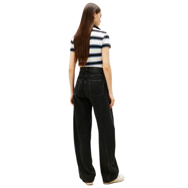 Jeans Tommy Jeans barrel fit a vita media neri