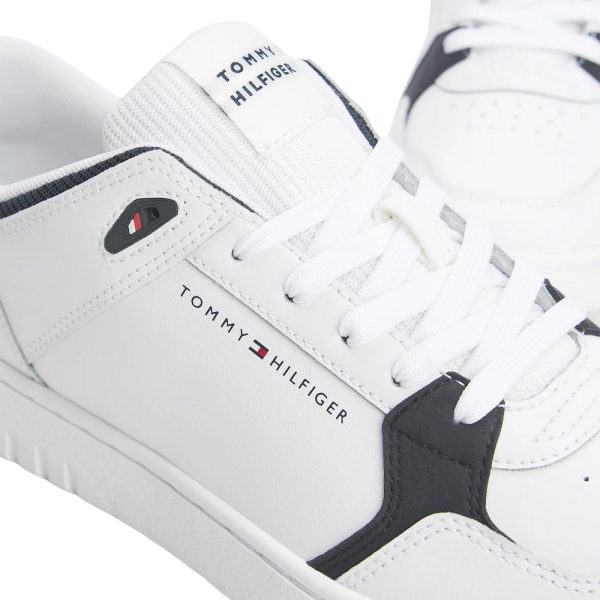 Sneakers Tommy Hilfiger stile basket con mix di texture e pelle