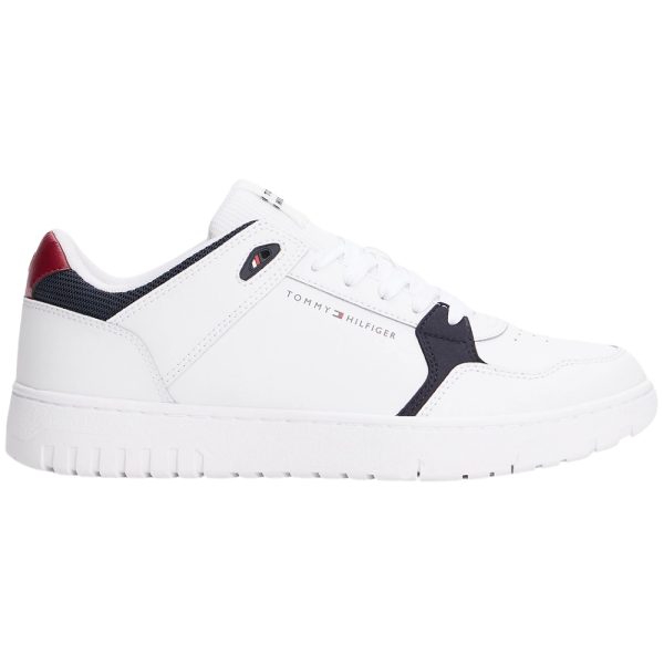 Sneakers Tommy Hilfiger stile basket con mix di texture e pelle
