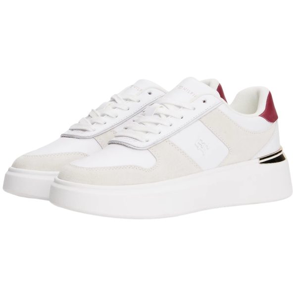 Sneakers Tommy Hilfiger sportive in pelle con mix di texture