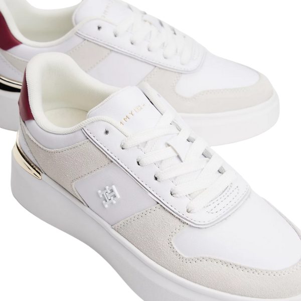 Sneakers Tommy Hilfiger sportive in pelle con mix di texture