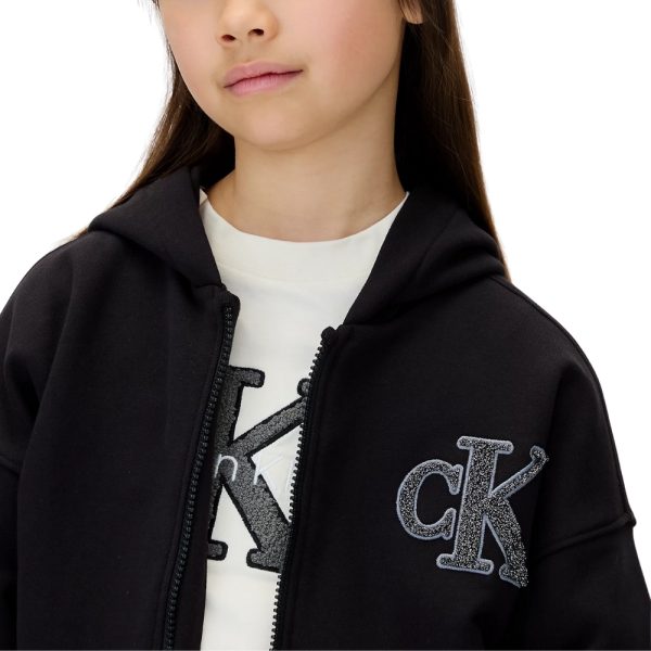 Felpa Calvin Klein con cappuccio con zip integrale e logo