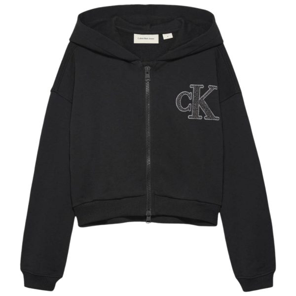 Felpa Calvin Klein con cappuccio con zip integrale e logo