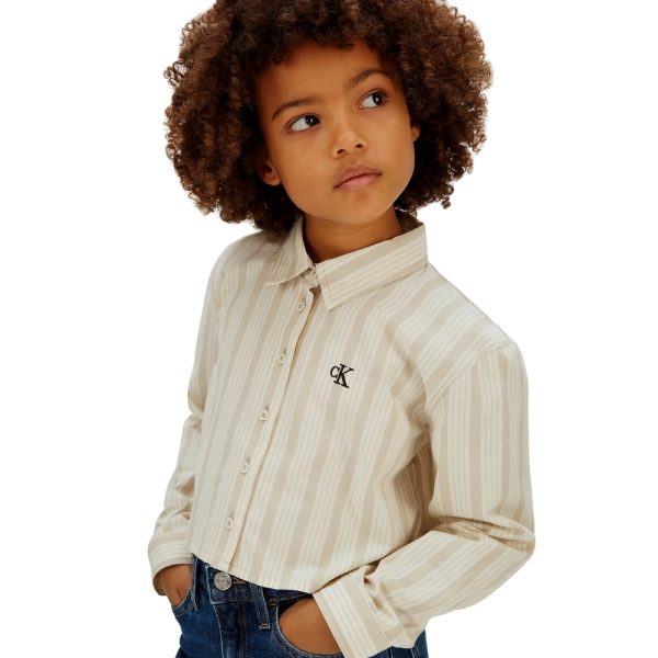 Camicia Calvin Klein a righe corta dal taglio squadrato