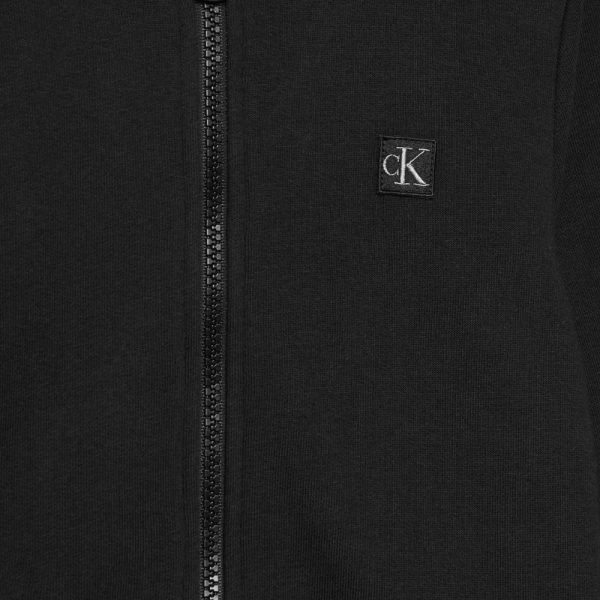 Felpa Calvin Klein junior con cappuccio e zip integrale taglio relaxed
