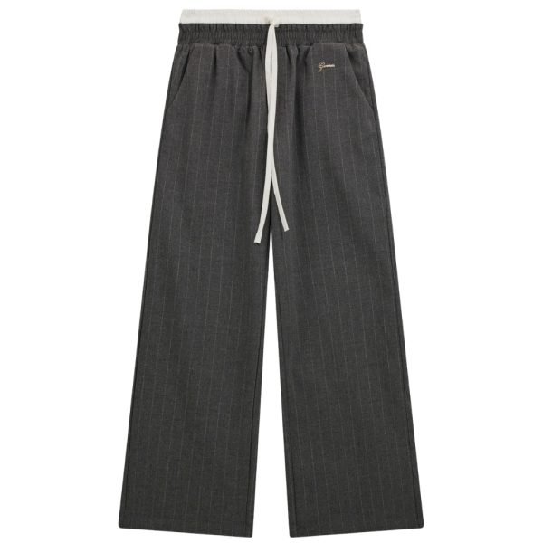 Pantaloni Guess in tessuto gessato di misto viscosa